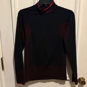 Castelli Women’s Long Sleeve Cycling Tee — Black with Red Trim